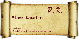 Plank Katalin névjegykártya